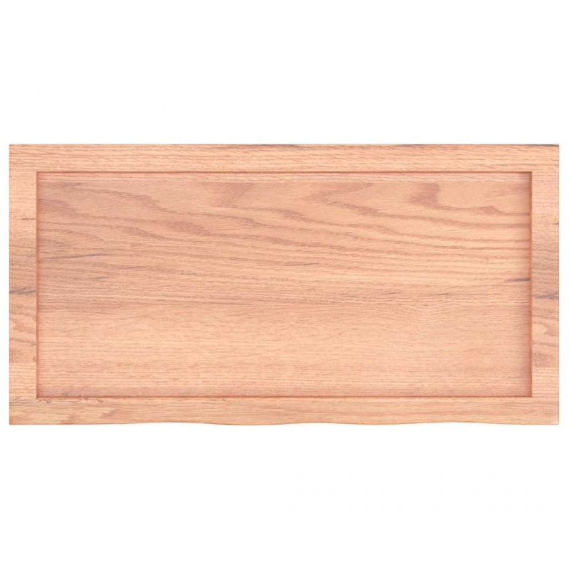 Blat do łazienki, jasnobrązowy, 80x40x(2-4) cm, lite drewno