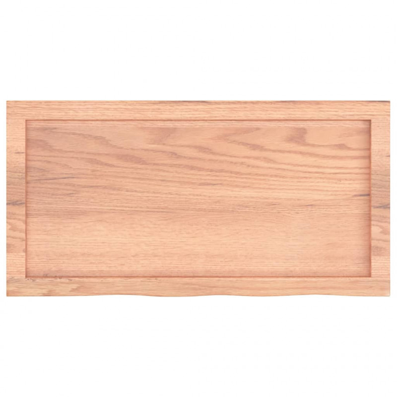 Blat do łazienki, jasnobrązowy, 80x40x(2-6) cm, lite drewno