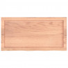 Blat do łazienki, jasnobrązowy, 80x40x(2-6) cm, lite drewno