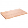 Blat do łazienki, jasnobrązowy, 80x50x(2-4) cm, lite drewno