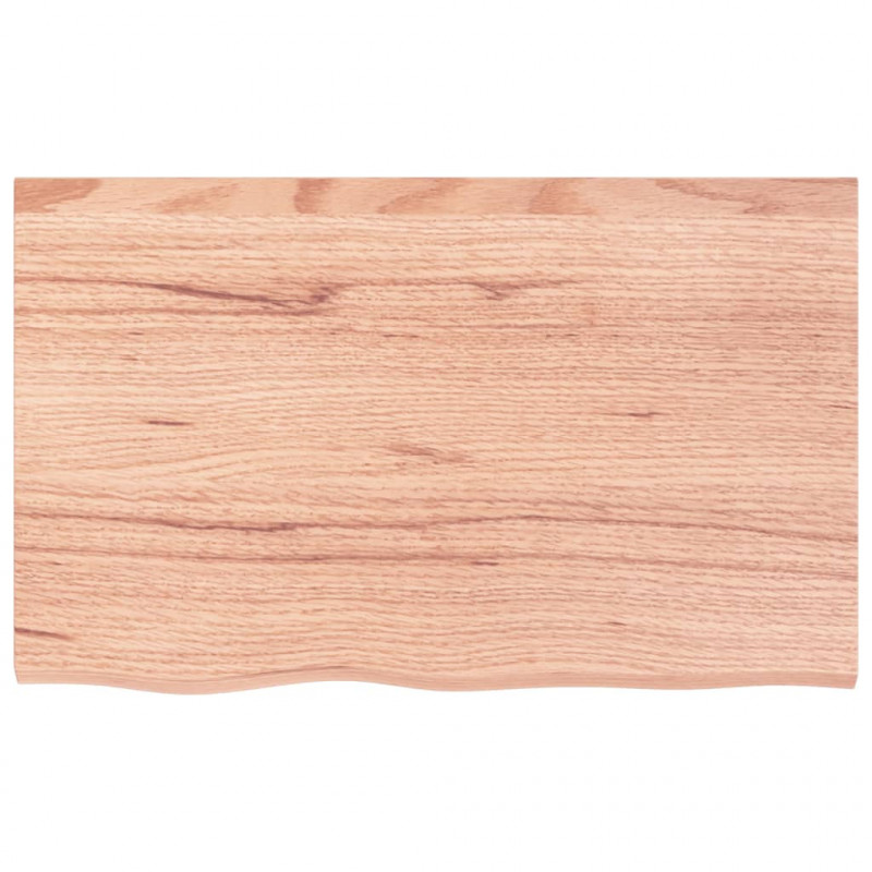 Blat do łazienki, jasnobrązowy, 80x50x(2-4) cm, lite drewno