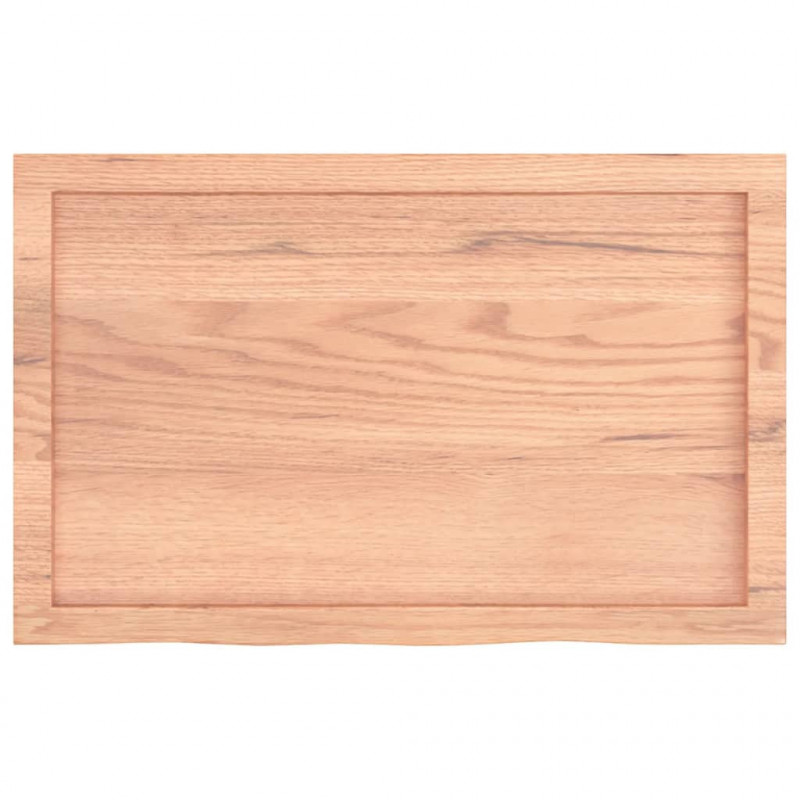 Blat do łazienki, jasnobrązowy, 80x50x(2-6) cm, lite drewno