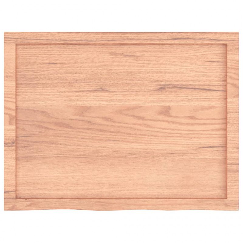 Blat do łazienki, jasnobrązowy, 80x60x(2-4) cm, lite drewno