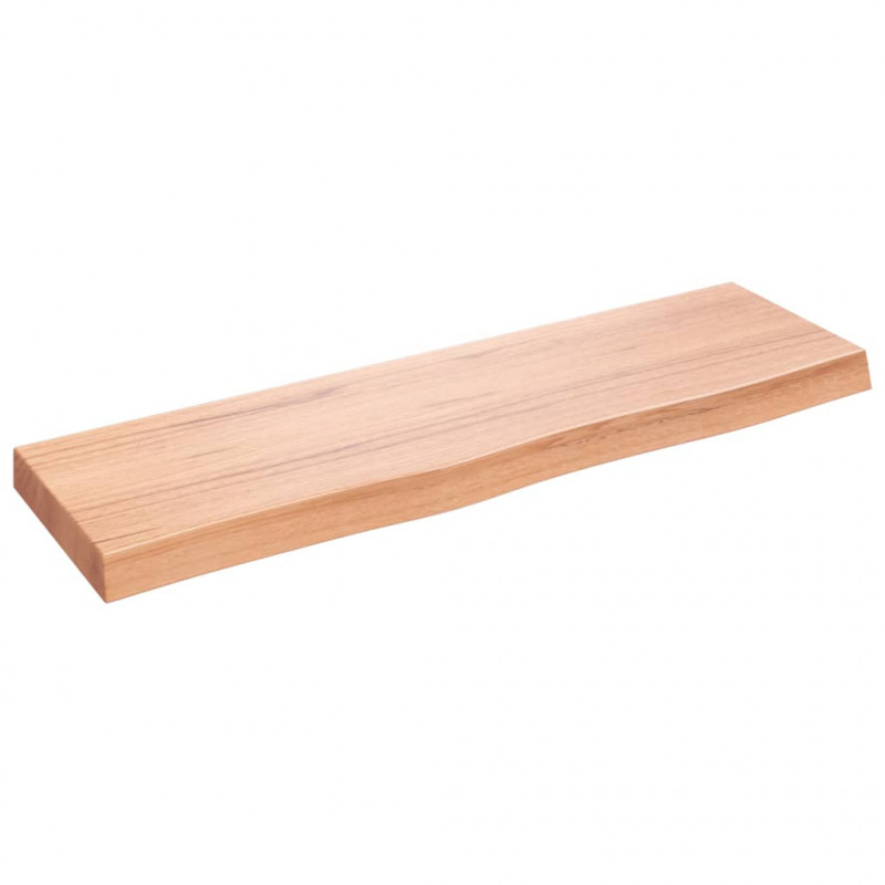 Blat do łazienki, jasnobrązowy, 100x30x(2-6) cm, lite drewno