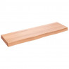 Blat do łazienki, jasnobrązowy, 100x30x(2-6) cm, lite drewno