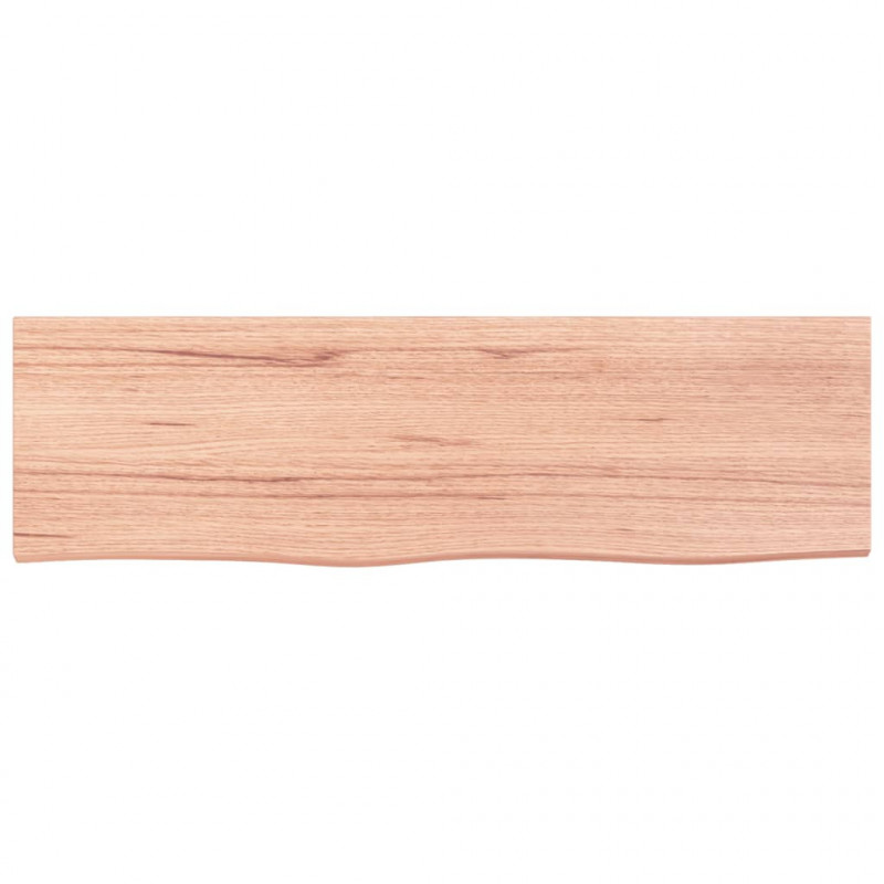 Blat do łazienki, jasnobrązowy, 100x30x(2-6) cm, lite drewno