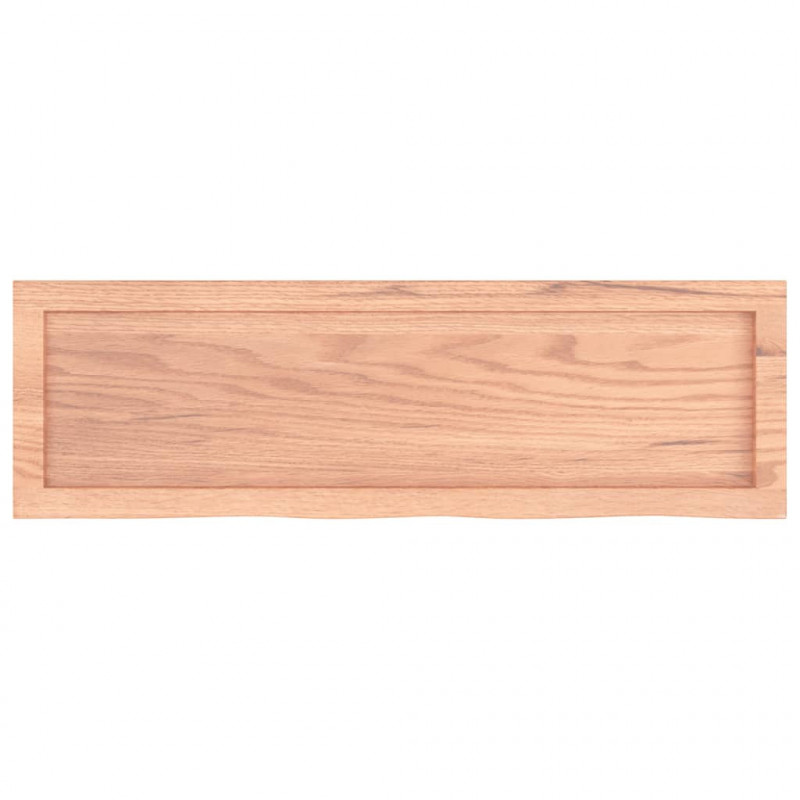 Blat do łazienki, jasnobrązowy, 100x30x(2-6) cm, lite drewno