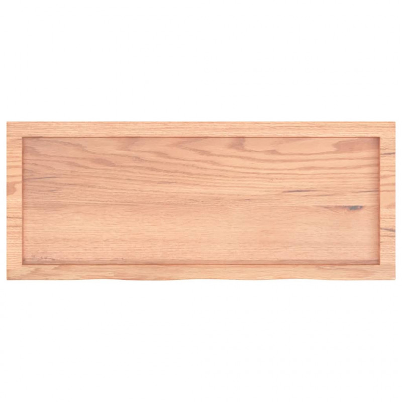 Blat do łazienki, jasnobrązowy, 100x40x(2-4) cm, lite drewno