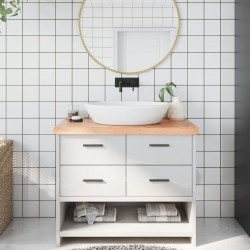 Blat do łazienki, jasnobrązowy, 100x40x(2-6) cm, lite drewno