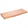 Blat do łazienki, jasnobrązowy, 100x40x(2-6) cm, lite drewno