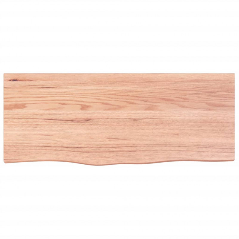 Blat do łazienki, jasnobrązowy, 100x40x(2-6) cm, lite drewno