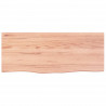 Blat do łazienki, jasnobrązowy, 100x40x(2-6) cm, lite drewno