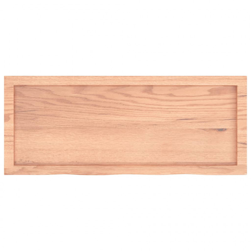Blat do łazienki, jasnobrązowy, 100x40x(2-6) cm, lite drewno