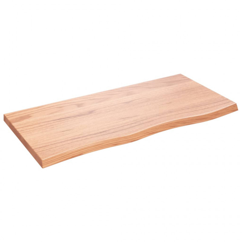 Blat do łazienki, jasnobrązowy, 100x50x(2-4) cm, lite drewno