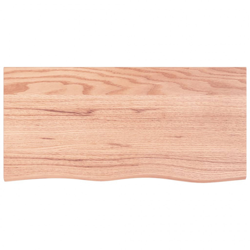 Blat do łazienki, jasnobrązowy, 100x50x(2-4) cm, lite drewno