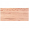 Blat do łazienki, jasnobrązowy, 100x50x(2-4) cm, lite drewno
