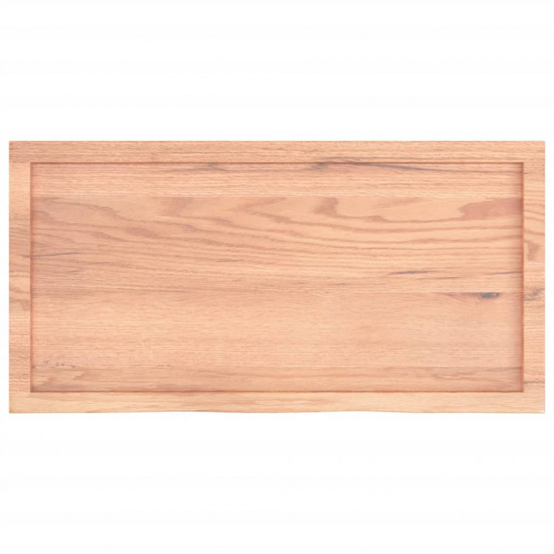 Blat do łazienki, jasnobrązowy, 100x50x(2-4) cm, lite drewno