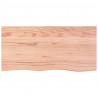 Blat do łazienki, jasnobrązowy, 100x50x(2-6) cm, lite drewno
