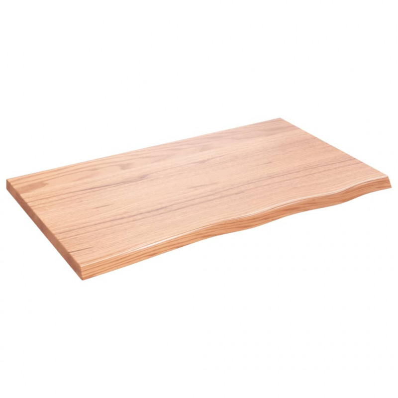 Blat do łazienki, jasnobrązowy, 100x60x(2-4) cm, lite drewno