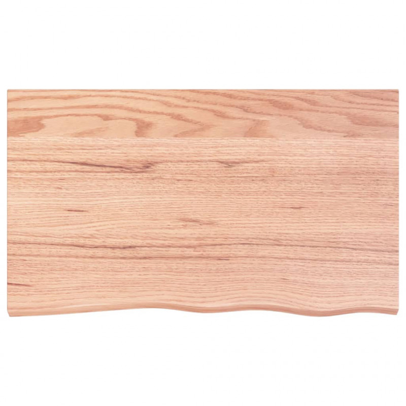 Blat do łazienki, jasnobrązowy, 100x60x(2-4) cm, lite drewno