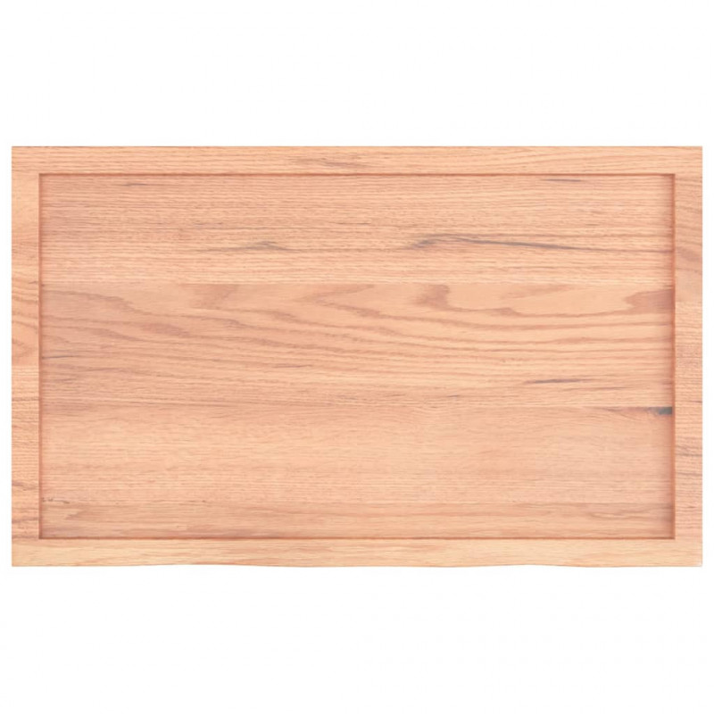 Blat do łazienki, jasnobrązowy, 100x60x(2-4) cm, lite drewno