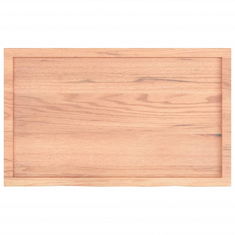 Blat do łazienki, jasnobrązowy, 100x60x(2-6) cm, lite drewno