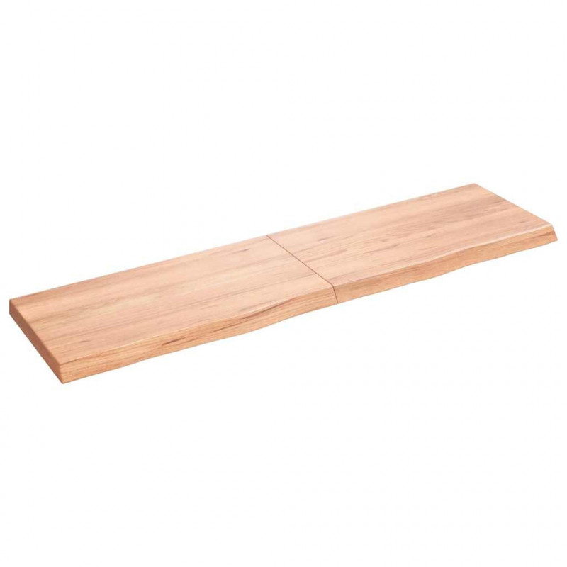 Blat do łazienki, jasnobrązowy, 120x30x(2-4) cm, lite drewno