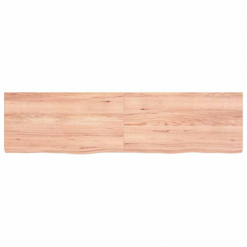 Blat do łazienki, jasnobrązowy, 120x30x(2-4) cm, lite drewno