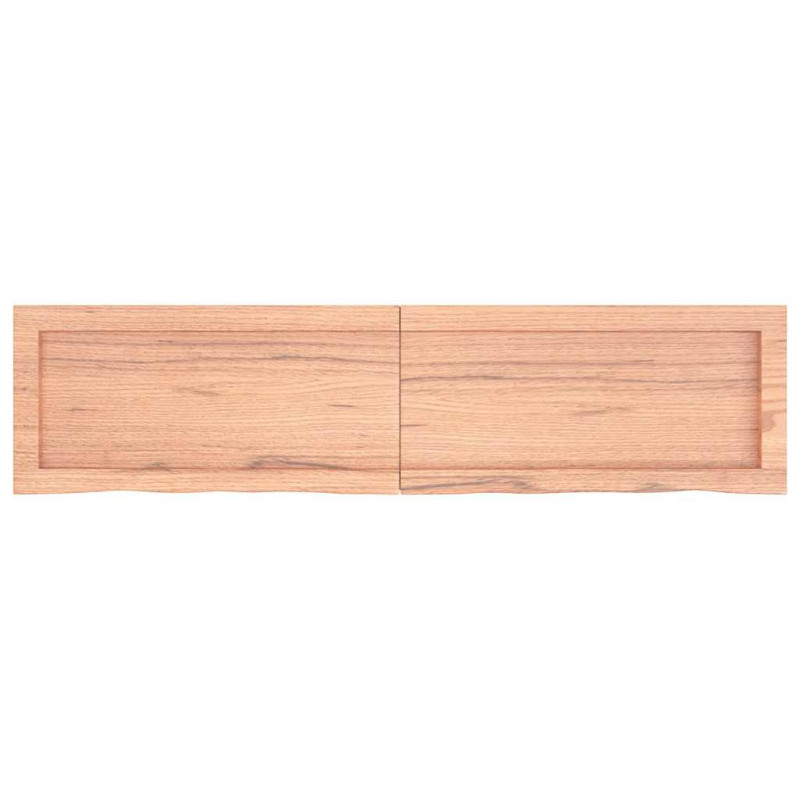 Blat do łazienki, jasnobrązowy, 120x30x(2-4) cm, lite drewno