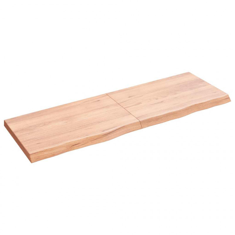 Blat do łazienki, jasnobrązowy, 120x40x(2-4) cm, lite drewno