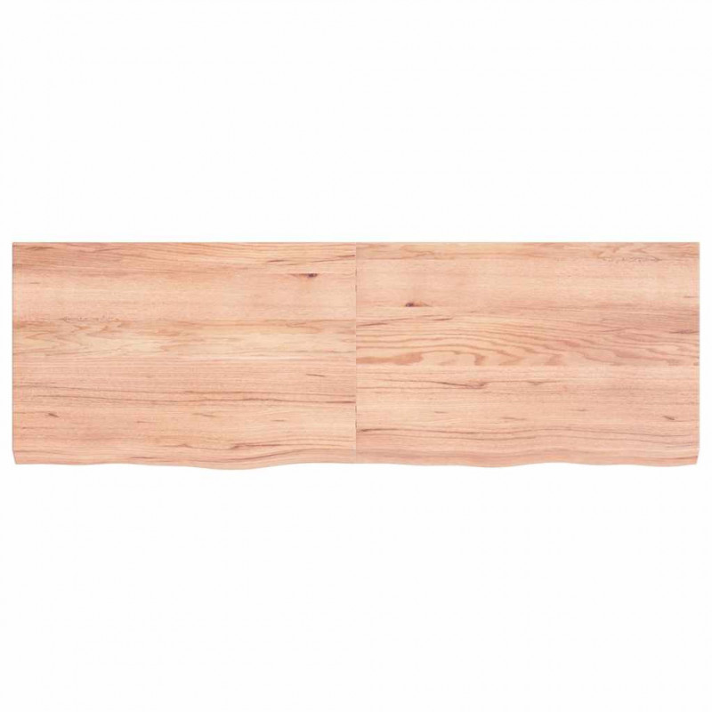 Blat do łazienki, jasnobrązowy, 120x40x(2-4) cm, lite drewno