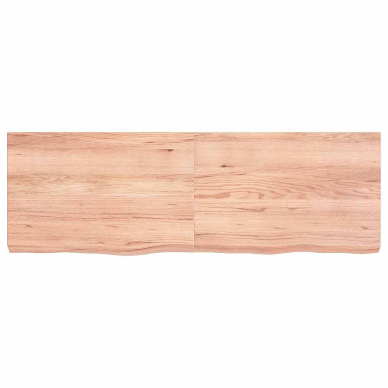 Blat do łazienki, jasnobrązowy, 120x40x(2-6) cm, lite drewno