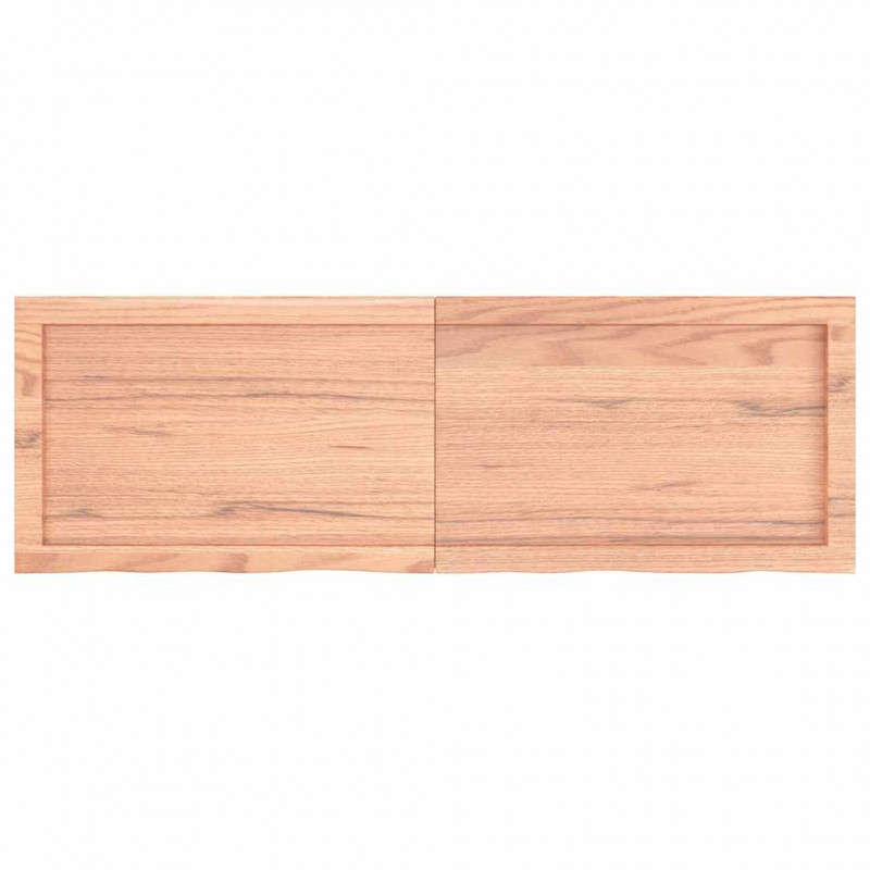 Blat do łazienki, jasnobrązowy, 120x40x(2-6) cm, lite drewno