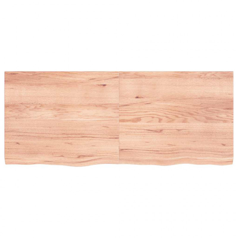 Blat do łazienki, jasnobrązowy, 120x50x(2-4) cm, lite drewno