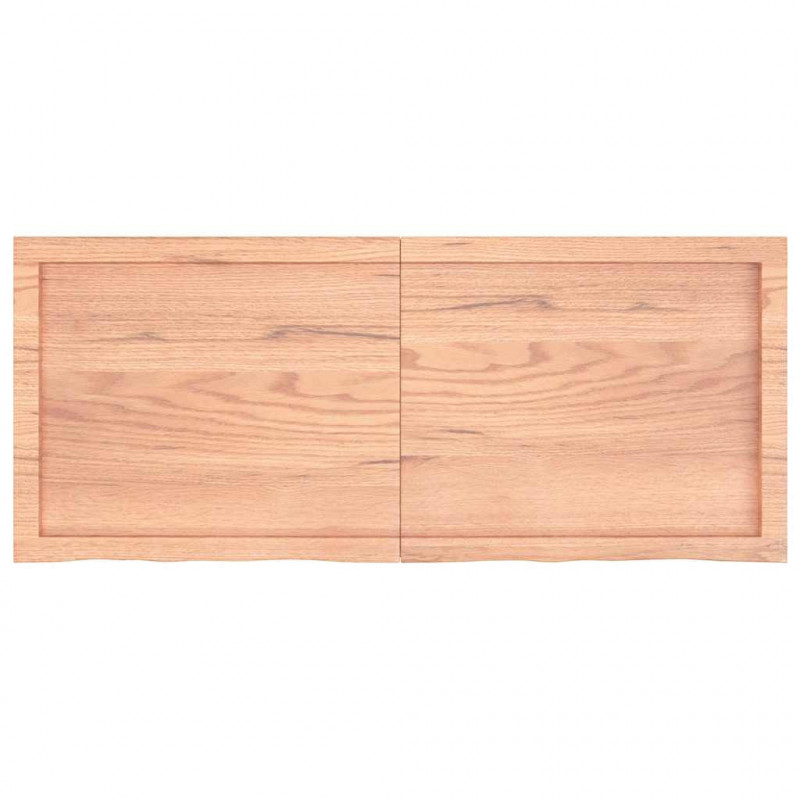Blat do łazienki, jasnobrązowy, 120x50x(2-4) cm, lite drewno