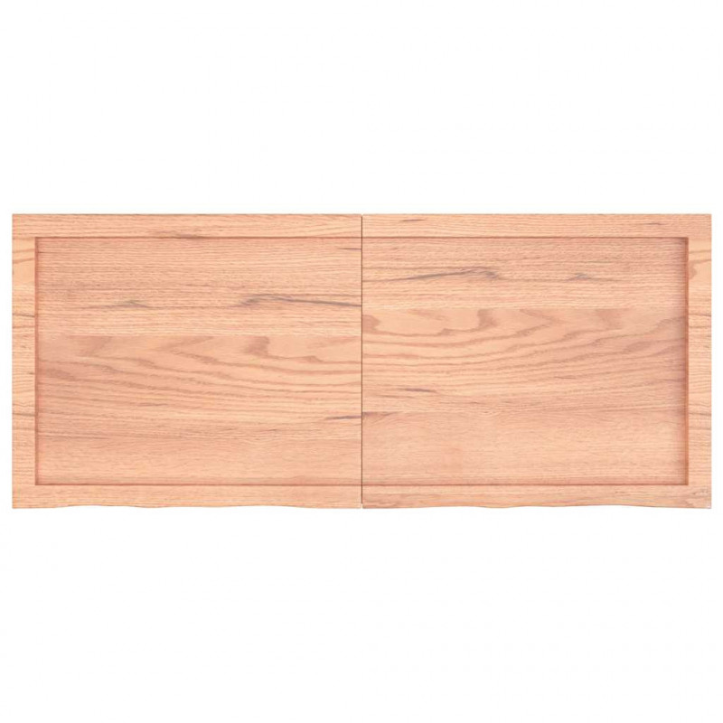 Blat do łazienki, jasnobrązowy, 120x50x(2-6) cm, lite drewno