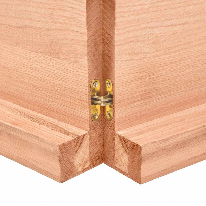 Blat do łazienki, jasnobrązowy, 120x50x(2-6) cm, lite drewno