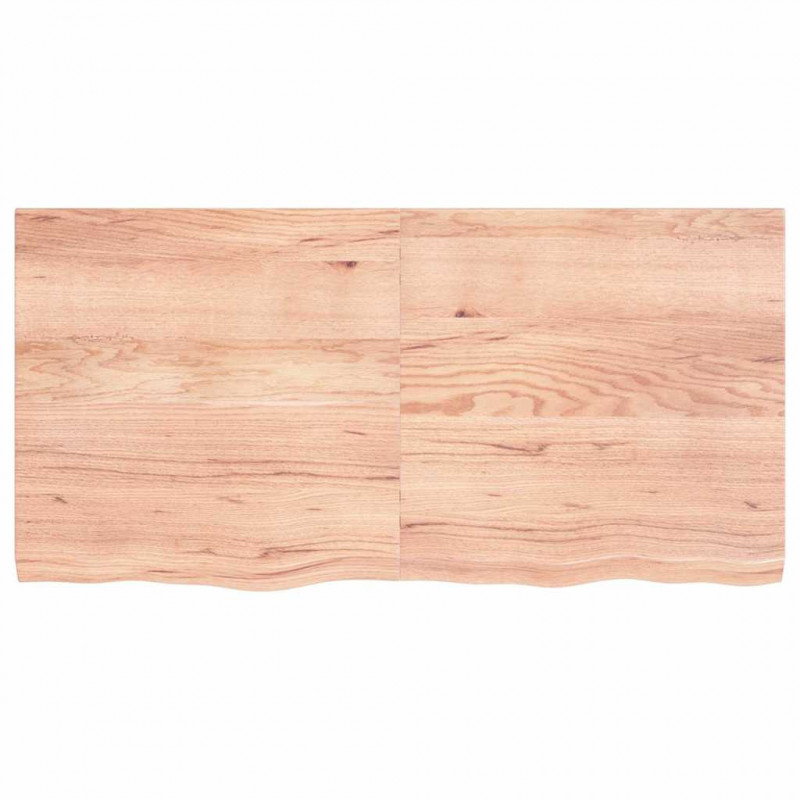 Blat do łazienki, jasnobrązowy, 120x60x(2-4) cm, lite drewno