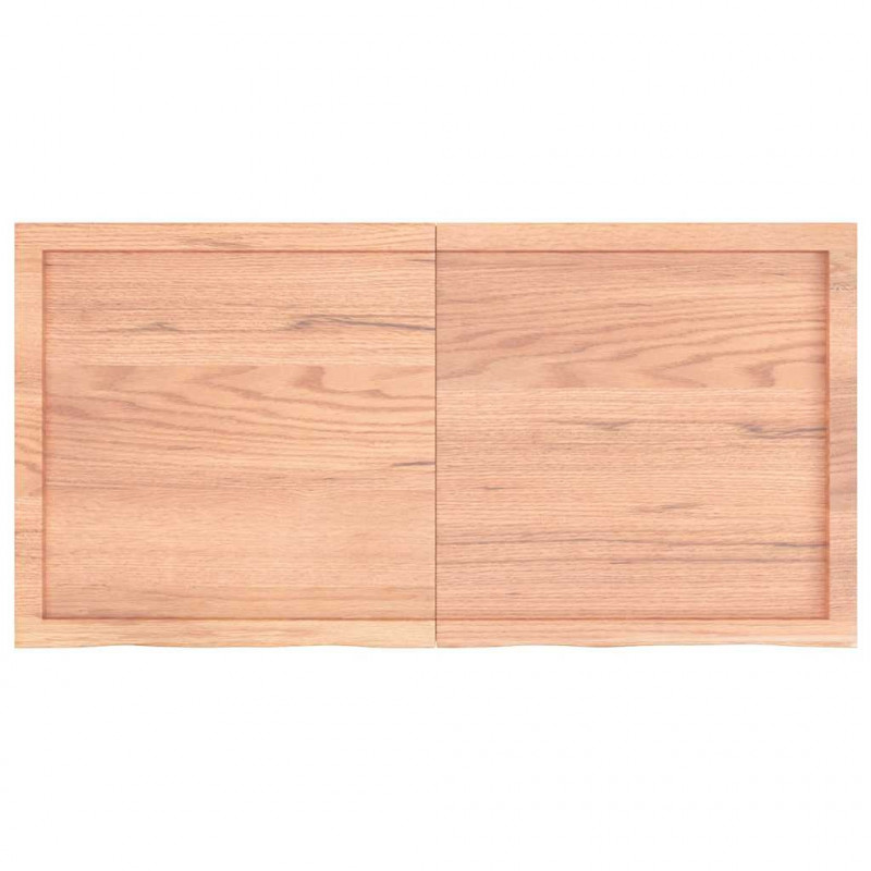 Blat do łazienki, jasnobrązowy, 120x60x(2-6) cm, lite drewno