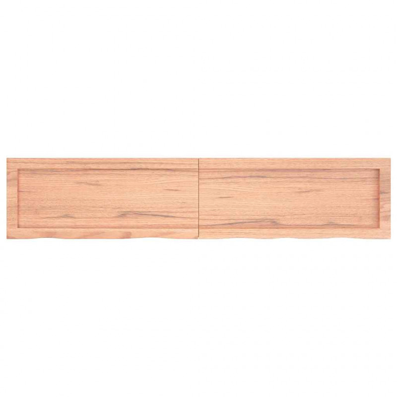 Blat do łazienki, jasnobrązowy, 140x30x(2-4) cm, lite drewno