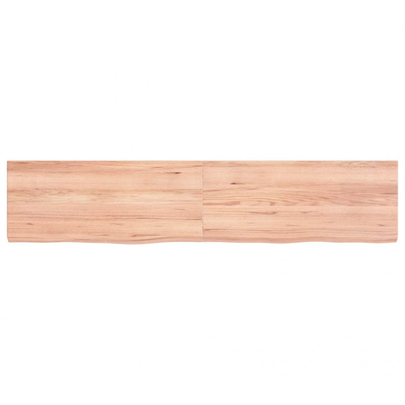 Blat do łazienki, jasnobrązowy, 140x30x(2-4) cm, lite drewno