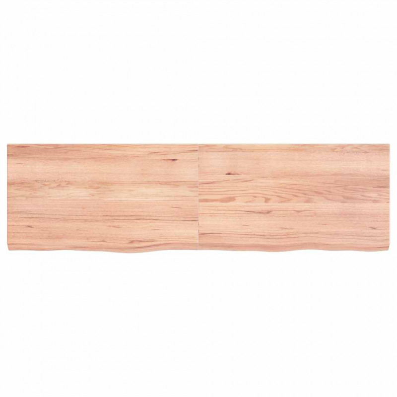 Blat do łazienki, jasnobrązowy, 140x40x(2-4) cm, lite drewno