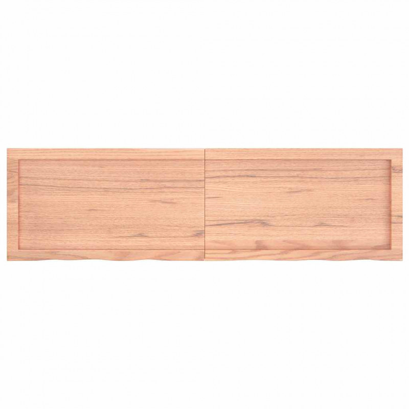 Blat do łazienki, jasnobrązowy, 140x40x(2-4) cm, lite drewno