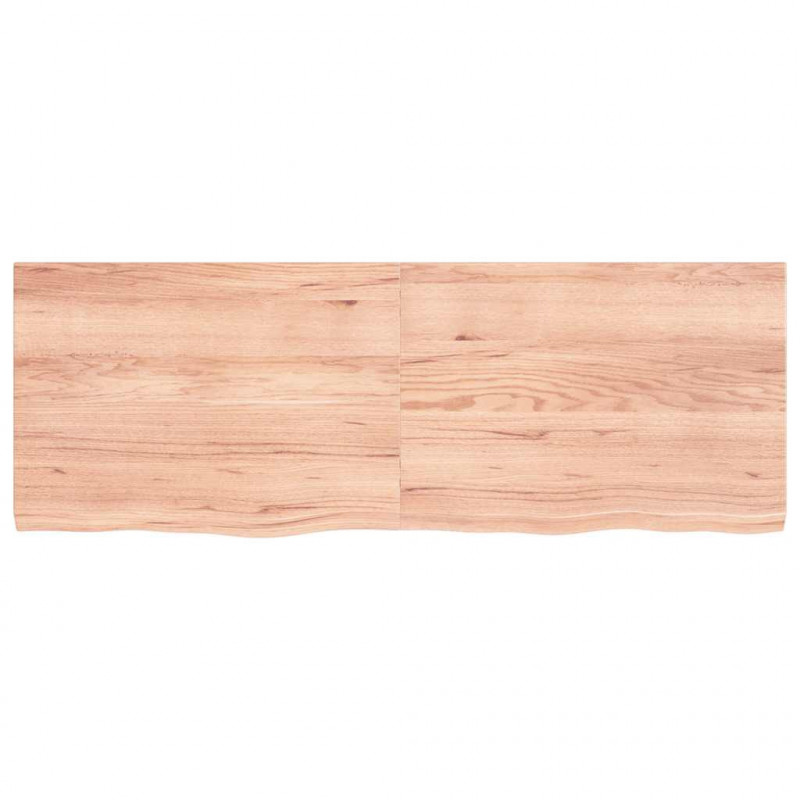 Blat do łazienki, jasnobrązowy, 140x50x(2-4) cm, lite drewno