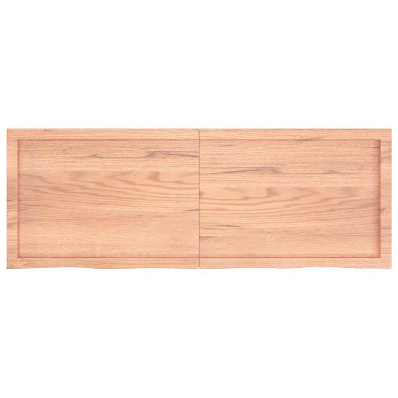 Blat do łazienki, jasnobrązowy, 140x50x(2-4) cm, lite drewno
