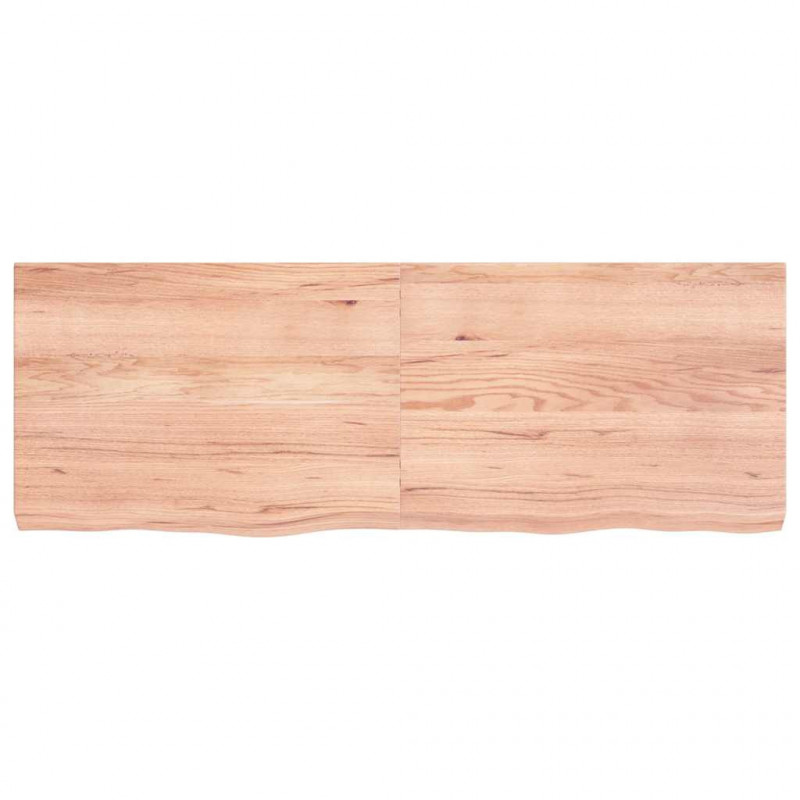 Blat do łazienki, jasnobrązowy, 140x50x(2-6) cm, lite drewno