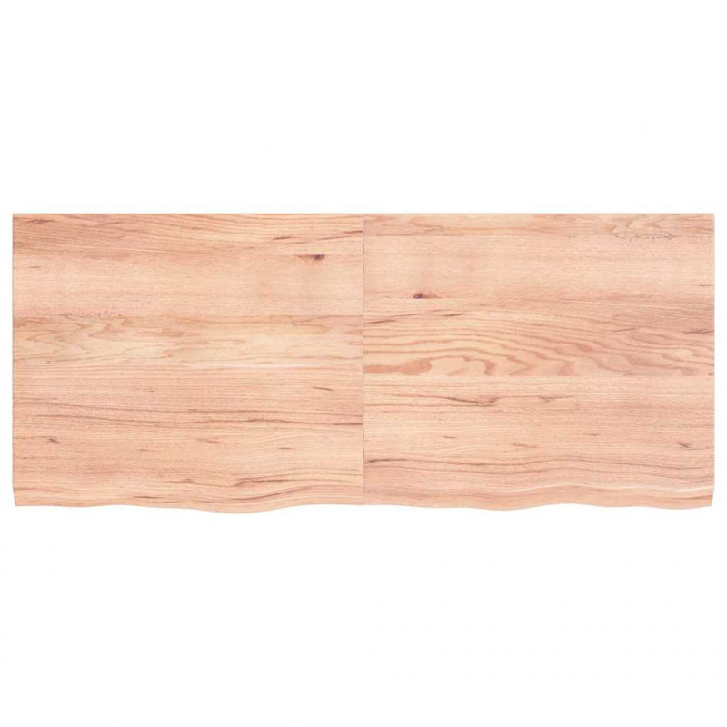 Blat do łazienki, jasnobrązowy, 140x60x(2-4) cm, lite drewno