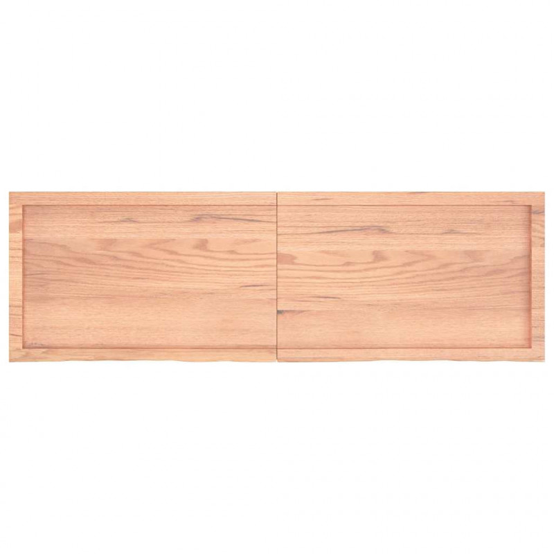 Blat do łazienki, jasnobrązowy, 160x50x(2-6) cm, lite drewno