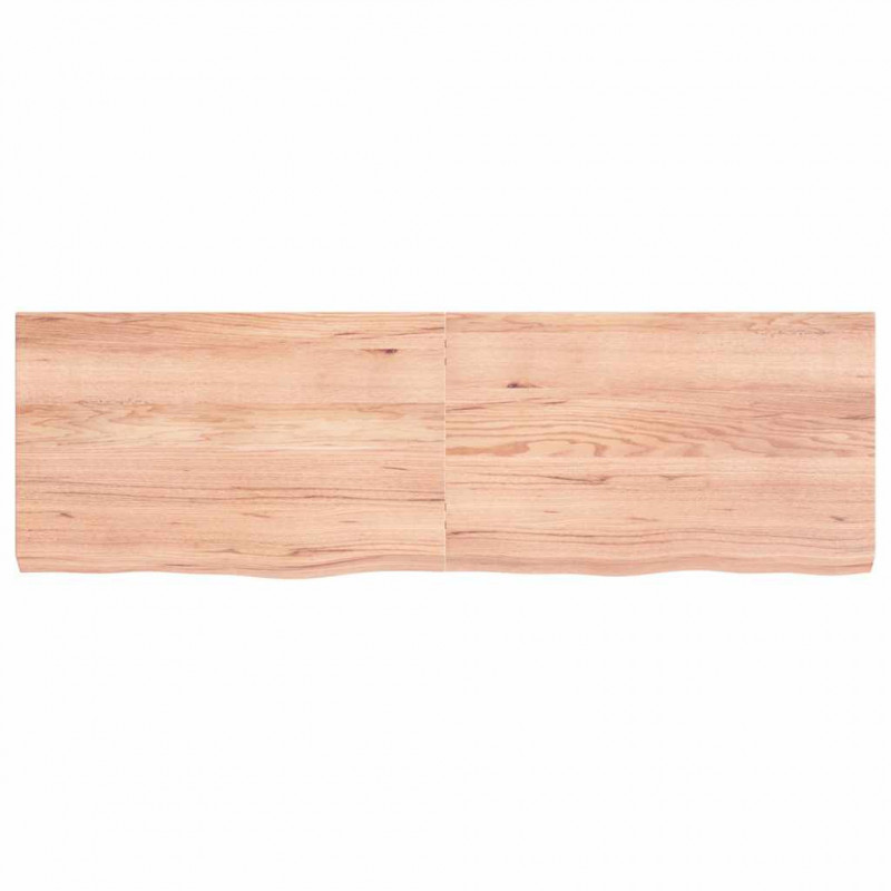 Blat do łazienki, jasnobrązowy, 160x50x(2-6) cm, lite drewno