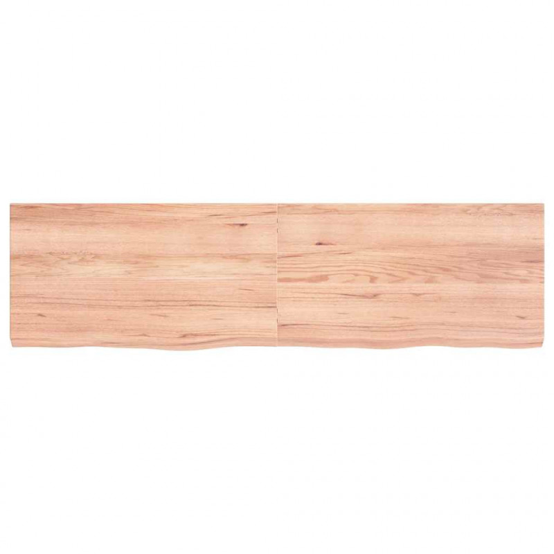 Blat do łazienki, jasnobrązowy, 180x50x(2-6) cm, lite drewno